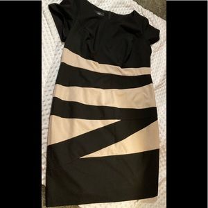 AGB Dress, black and cream pattern, Size 14W.